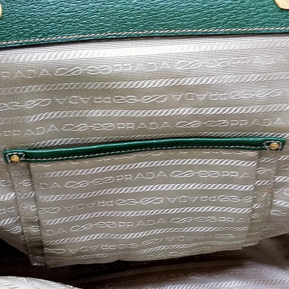 Prada Hand Bag Beige Canvas 550-080725 - Picture 8 of 13